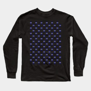 Chess Logo in Black, White and Blue Pattern Long Sleeve T-Shirt